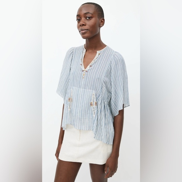 ISABEL MARANT ETOILE Joy Striped Shirt Size Small - Picture 1 of 10